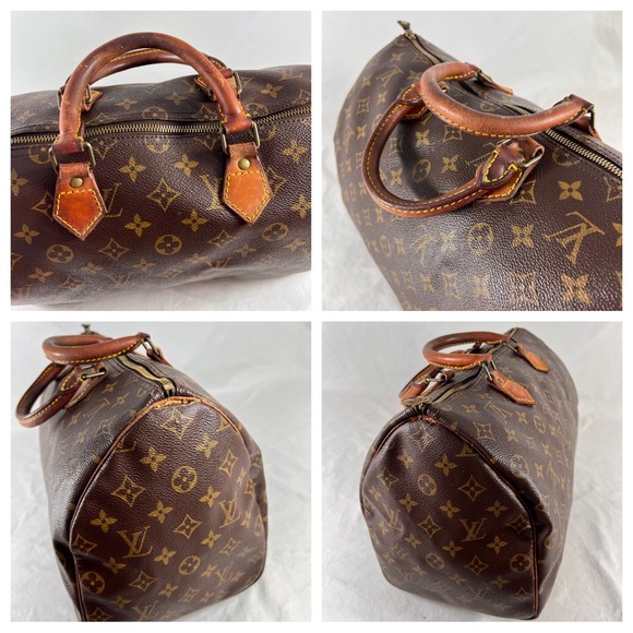 Distressed LOUIS VUITTON Great 80s Vintage Monogram Speedy 35 Satchel Bag - Picture 17 of 17